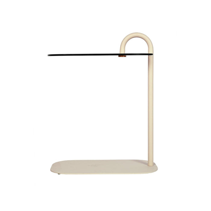 Bijzettafel Brix Glas Beige 30x48 cm-Bijzettafels-Livingfurn