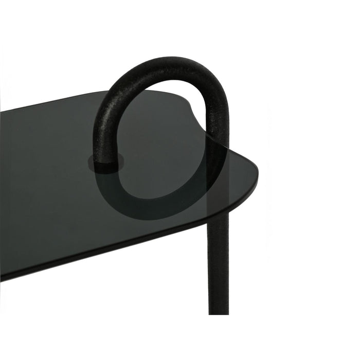 Bijzettafel Brix Glas Zwart 30x48 cm-Bijzettafels-Livingfurn