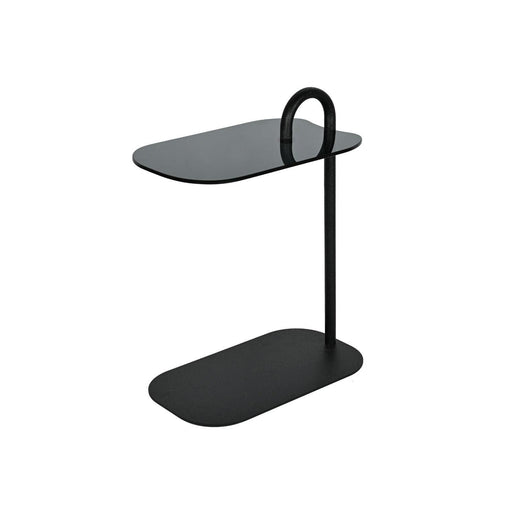 Bijzettafel Brix Glas Zwart 30x48 cm-Bijzettafels-Livingfurn