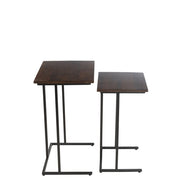 Bijzettafel Bruin Ijzer Rechthoekig 36x50 cm-Bijzettafels-J-Line