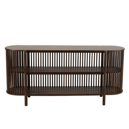 Bijzettafel Bruin Mangohout hout 38x160 cm-Bijzettafels-J-Line