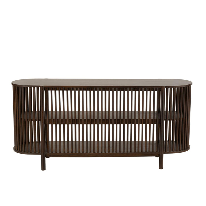 Bijzettafel Bruin Mangohout hout 38x160 cm-Bijzettafels-J-Line