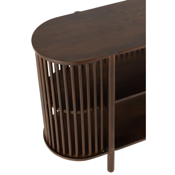Bijzettafel Bruin Mangohout hout 38x160 cm-Bijzettafels-J-Line