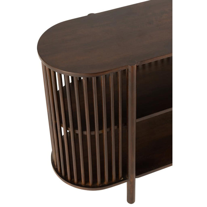 Bijzettafel Bruin Mangohout hout 38x160 cm-Bijzettafels-J-Line