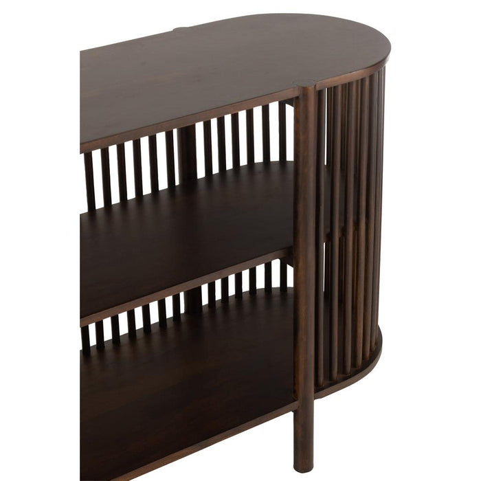 Bijzettafel Bruin Mangohout hout 38x160 cm-Bijzettafels-J-Line