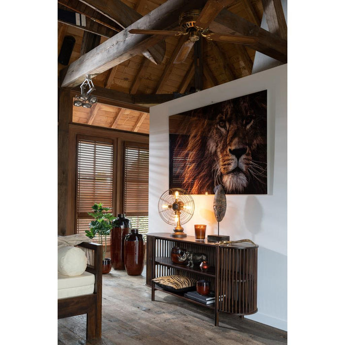 Bijzettafel Bruin Mangohout hout 38x160 cm-Bijzettafels-J-Line