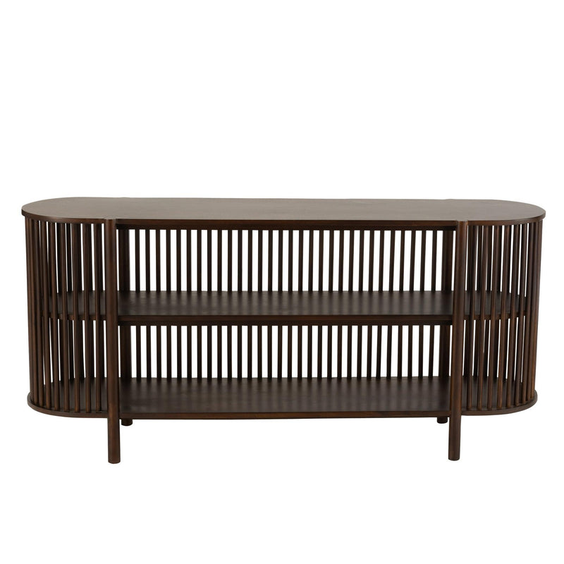 Bijzettafel Bruin Mangohout hout 38x160 cm-Bijzettafels-J-Line