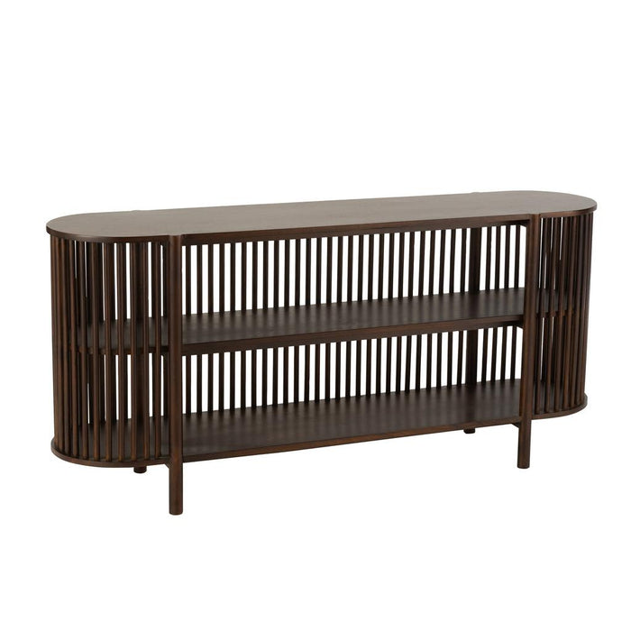 Bijzettafel Bruin Mangohout hout 38x160 cm-Bijzettafels-J-Line