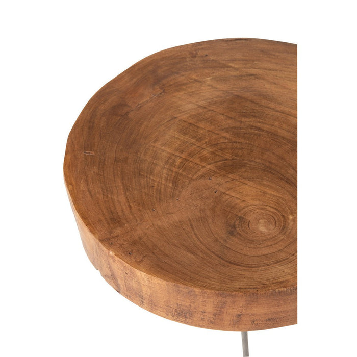 Bijzettafel Bruin Paulownia hout 49 cm 49x49x37.5 cm-Bijzettafels-J-Line