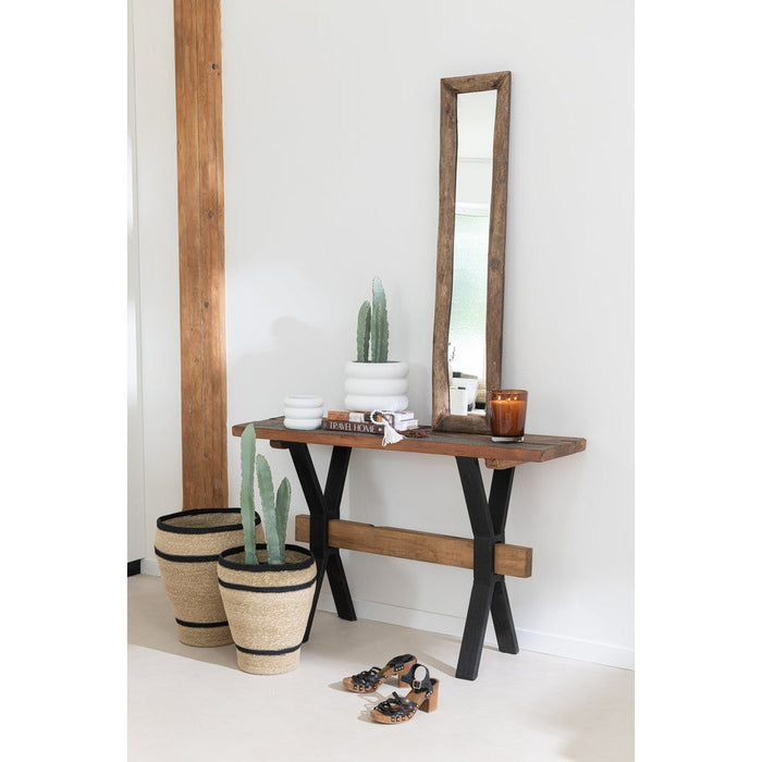 Bijzettafel Bruin ijzer 35x120 cm-Bijzettafels-J-Line