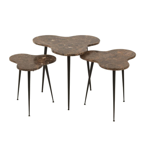 Bijzettafel Bruin ijzer 61 cm 61x61x55 cm-Bijzettafels-J-Line