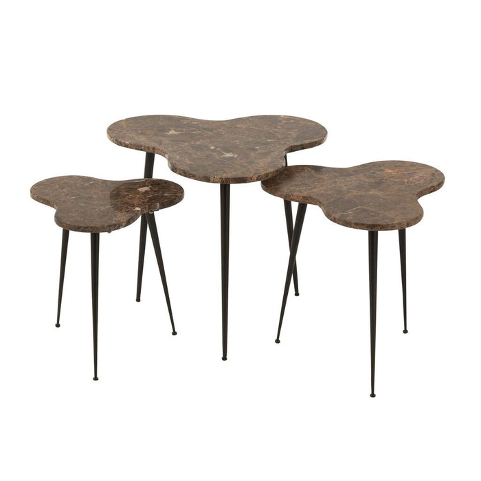 Bijzettafel Bruin ijzer 61 cm 61x61x55 cm-Bijzettafels-J-Line