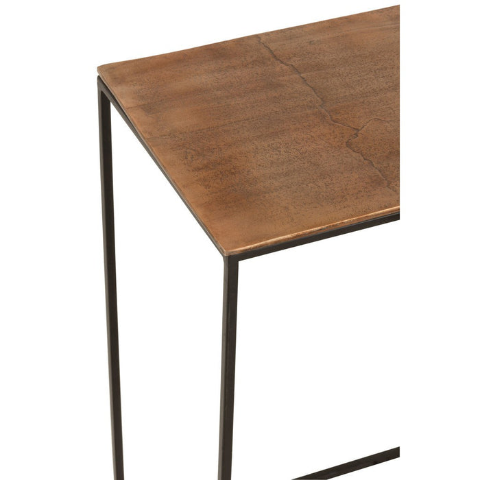 Bijzettafel Bruin ijzer Rechthoekig 29x53 cm-Bijzettafels-J-Line