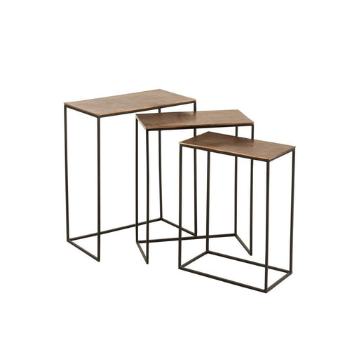 Bijzettafel Bruin ijzer Rechthoekig 29x53 cm-Bijzettafels-J-Line