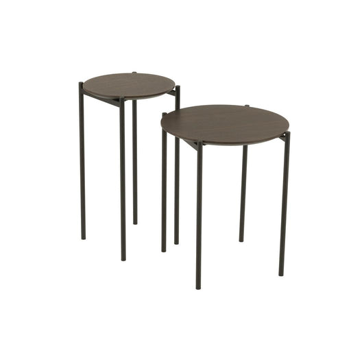 Bijzettafel Bruin ijzer Rond 43 cm 43x43x48 cm-Bijzettafels-J-Line