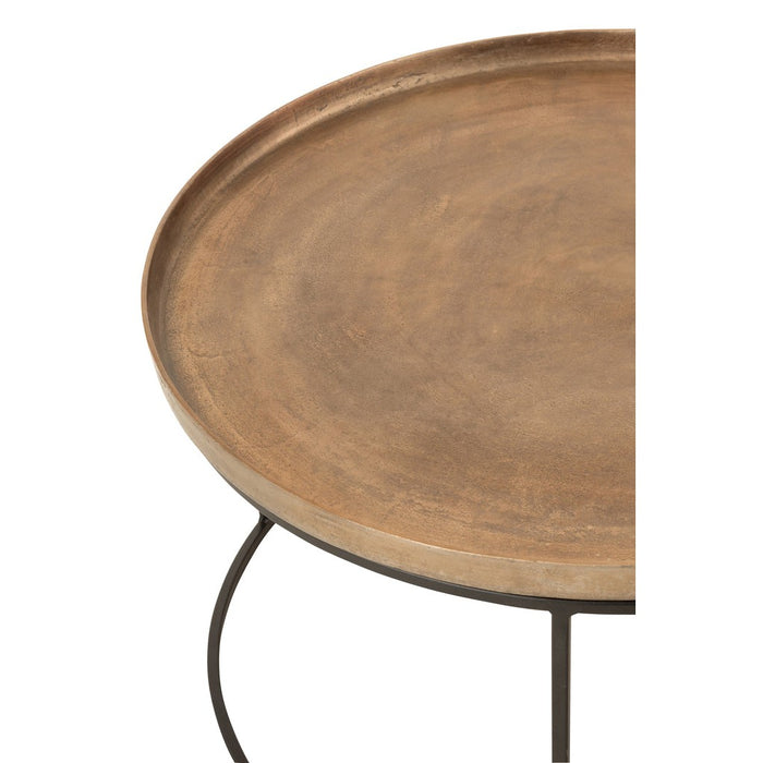 Bijzettafel Bruin ijzer Rond 76 cm 76x76x48 cm-Bijzettafels-J-Line