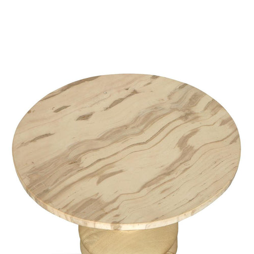 Bijzettafel Callain Mangohout Beige 45 cm-Bijzettafels-PTMD