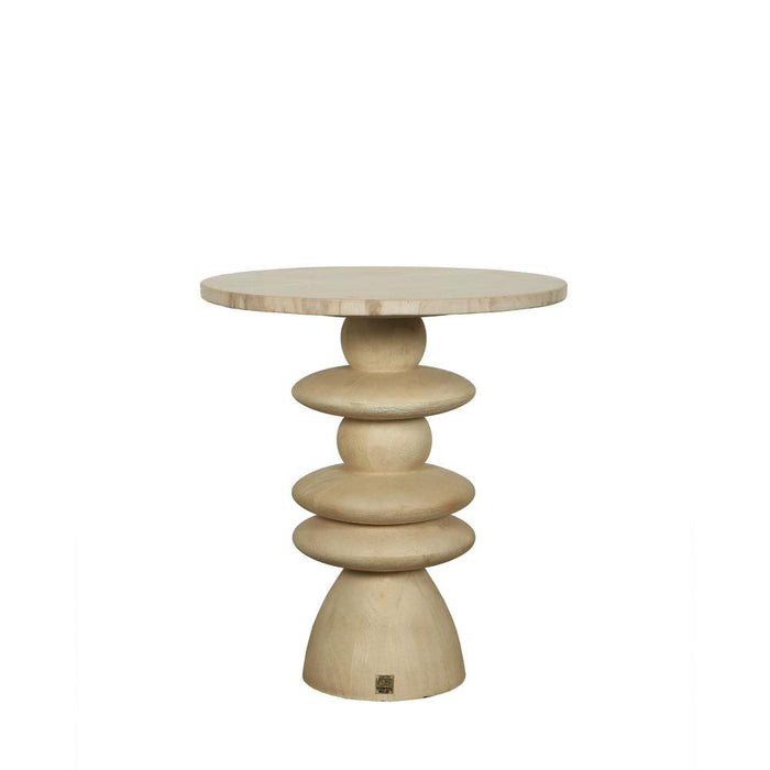 Bijzettafel Callain Mangohout Beige 45 cm-Bijzettafels-PTMD