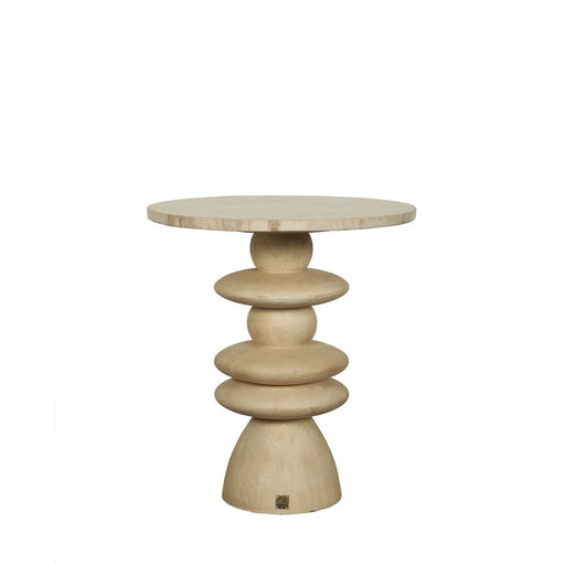 Bijzettafel Callain Mangohout Beige 45 cm-Bijzettafels-PTMD
