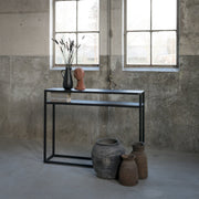 Bijzettafel Consoletafel DANIËL 120 Staal Zwart 120x30x90cm-Bijzettafels-Spinder