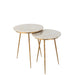 Bijzettafel Crème Marmer 41 cm 41x41x46 cm-Bijzettafels-J-Line