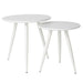 Bijzettafel Daven White Set van 2 Hout Wit Ø50x50 cm-Bijzettafels-Creating Home