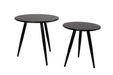 Bijzettafel Daven Zwart Set van 2 Metaal Zwart Ø50x50 cm-Bijzettafels-Creating Home