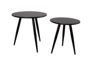 Bijzettafel Daven Zwart Set van 2 Metaal Zwart Ø50x50 cm-Bijzettafels-Creating Home