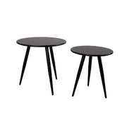 Bijzettafel Daven Zwart Set van 2 Metaal Zwart Ø50x50 cm-Bijzettafels-Creating Home
