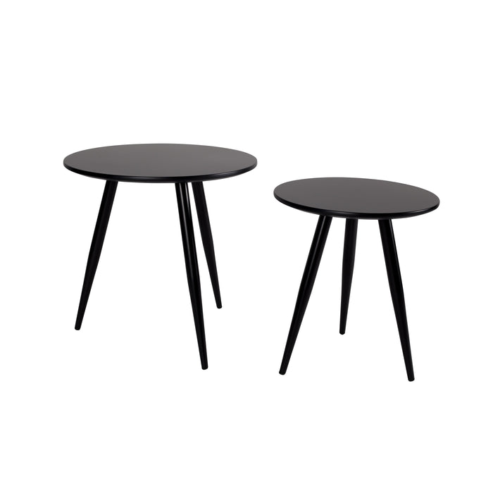 Bijzettafel Daven Zwart Set van 2 Metaal Zwart Ø50x50 cm-Bijzettafels-Creating Home