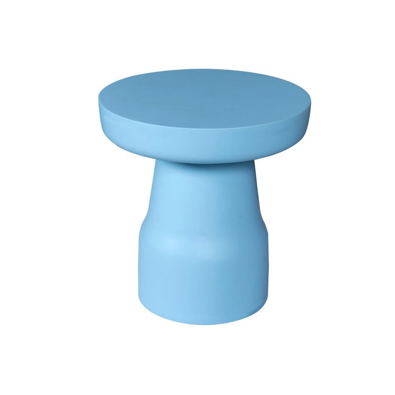 Bijzettafel Drum Blauw Mangohout 40 cm 40x40x42 cm-Bijzettafels-Starfurn