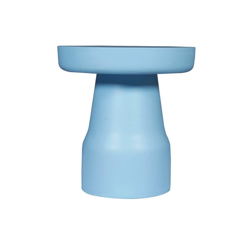 Bijzettafel Drum Blauw Mangohout 40 cm 40x40x42 cm-Bijzettafels-Starfurn
