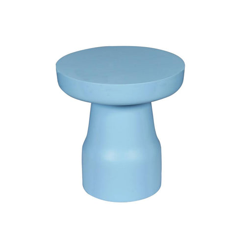 Bijzettafel Drum Blauw Mangohout 40 cm 40x40x42 cm-Bijzettafels-Starfurn