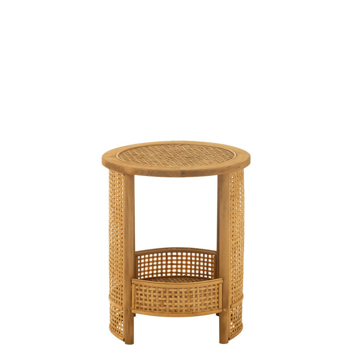 Bijzettafel Dubbel bamboe/dennenhout naturel-Bijzettafels-J-Line