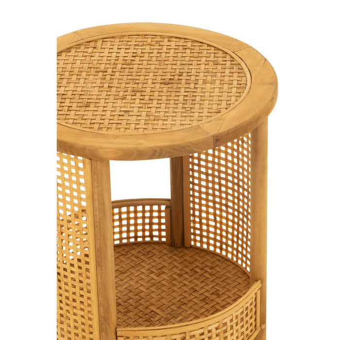 Bijzettafel Dubbel bamboe/dennenhout naturel-Bijzettafels-J-Line