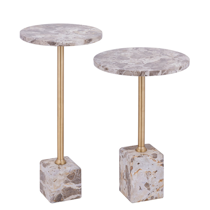 Bijzettafel Ebe Marmer Beige Hoog-Bijzettafels-PTMD