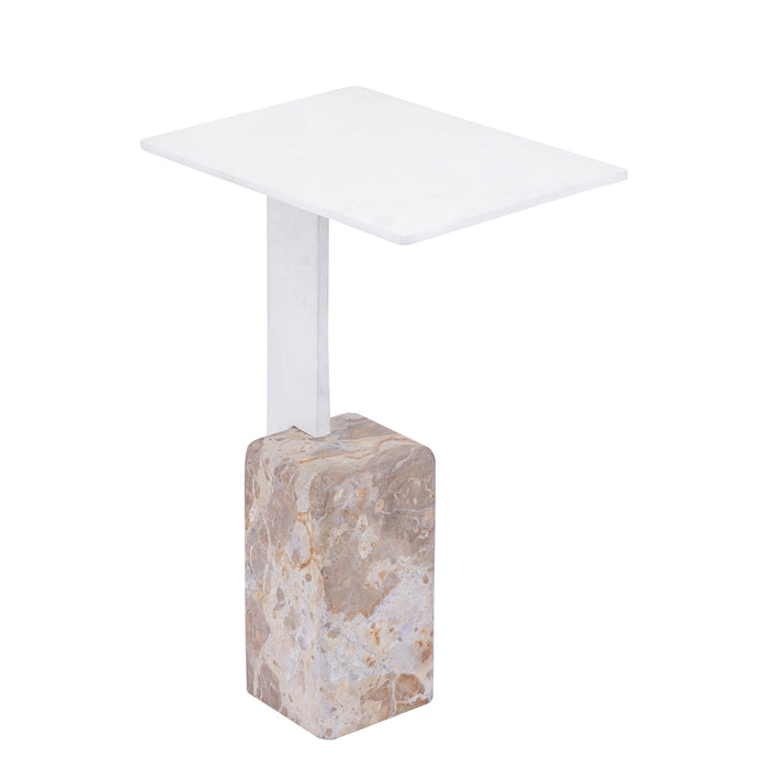 Bijzettafel Ebe Marmer Beige Rectangle-Bijzettafels-PTMD