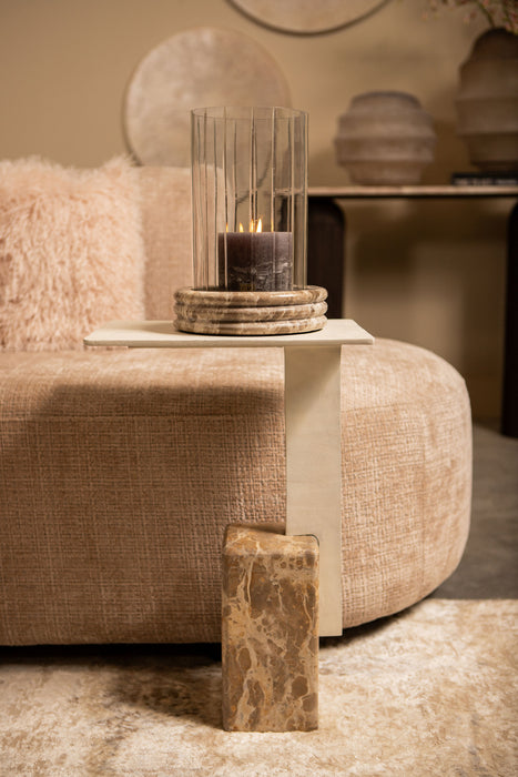 Bijzettafel Ebe Marmer Beige Rectangle-Bijzettafels-PTMD