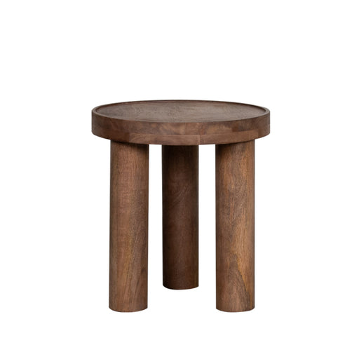 Bijzettafel Elly Nature Smooth Mangohout 42 cm 42x42x46 cm-Bijzettafels-LABEL51