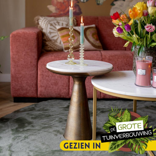 Bijzettafel Essy Groot Wit marmer 45 cm 45x45x50 cm-Bijzettafels-Starfurn