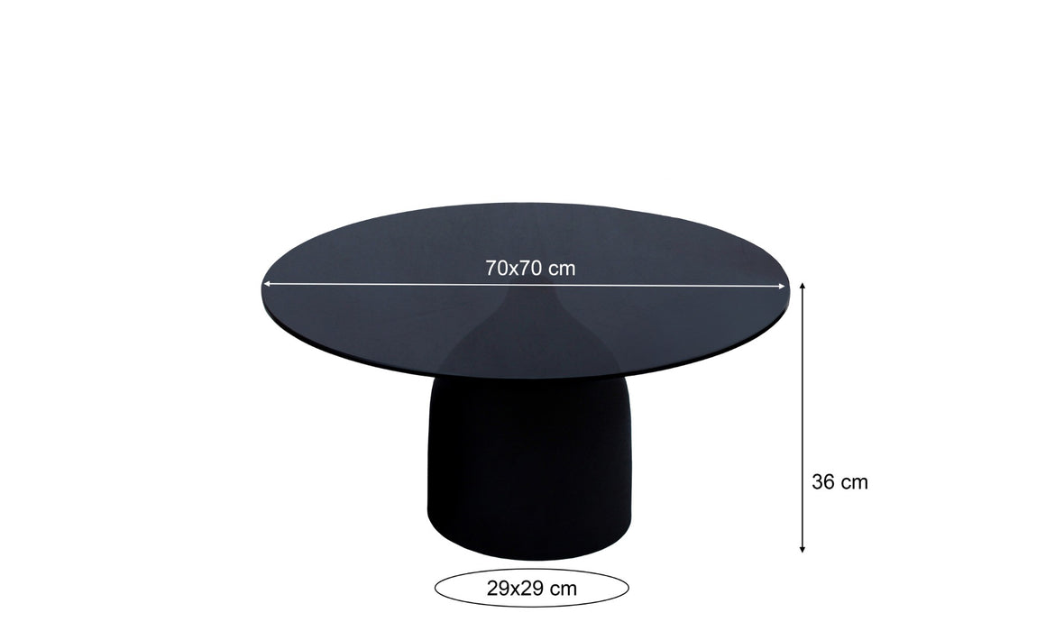 Bijzettafel Glas Zwart 70 cm-Bijzettafels-Brix