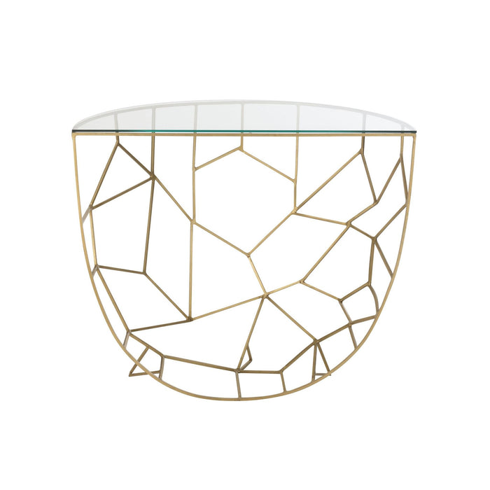Bijzettafel Goud Glas 46x90 cm-Bijzettafels-J-Line