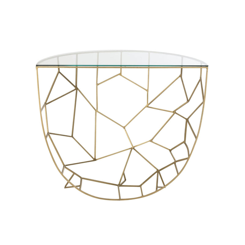 Bijzettafel Goud Glas 46x90 cm-Bijzettafels-J-Line