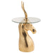 Bijzettafel Goud Glas 48 cm 48.5x48.5x83 cm-Bijzettafels-J-Line