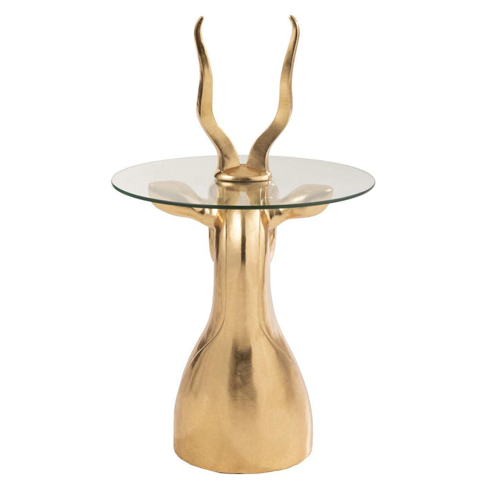 Bijzettafel Goud Glas 48 cm 48.5x48.5x83 cm-Bijzettafels-J-Line