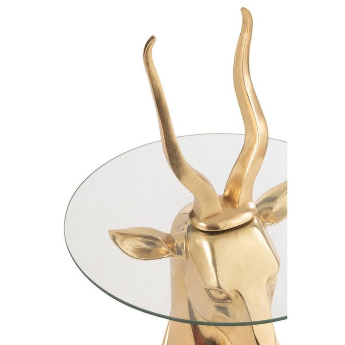 Bijzettafel Goud Glas 48 cm 48.5x48.5x83 cm-Bijzettafels-J-Line