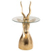 Bijzettafel Goud Glas 48 cm 48.5x48.5x83 cm-Bijzettafels-J-Line