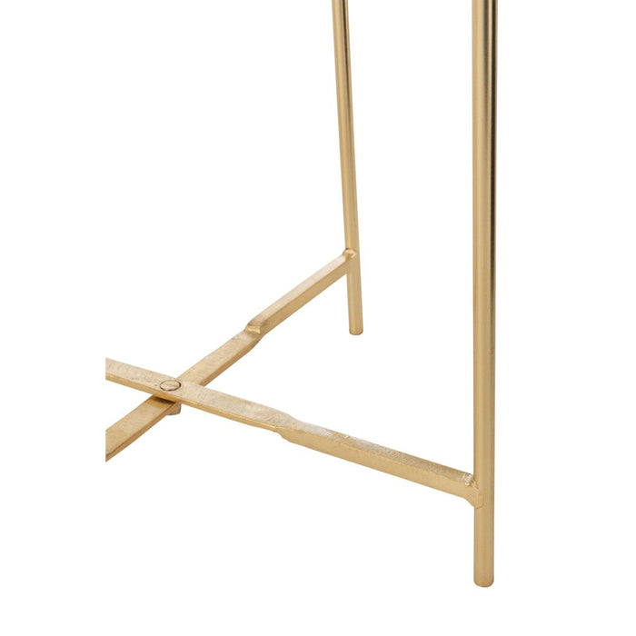Bijzettafel Goud Glas 52 cm 52x52x52 cm-Bijzettafels-J-Line