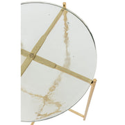 Bijzettafel Goud Glas 52 cm 52x52x52 cm-Bijzettafels-J-Line