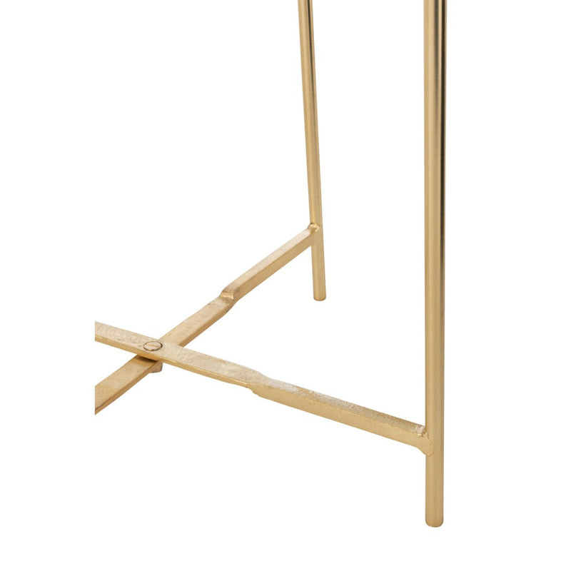 Bijzettafel Goud Glas 52 cm 52x52x52 cm-Bijzettafels-J-Line